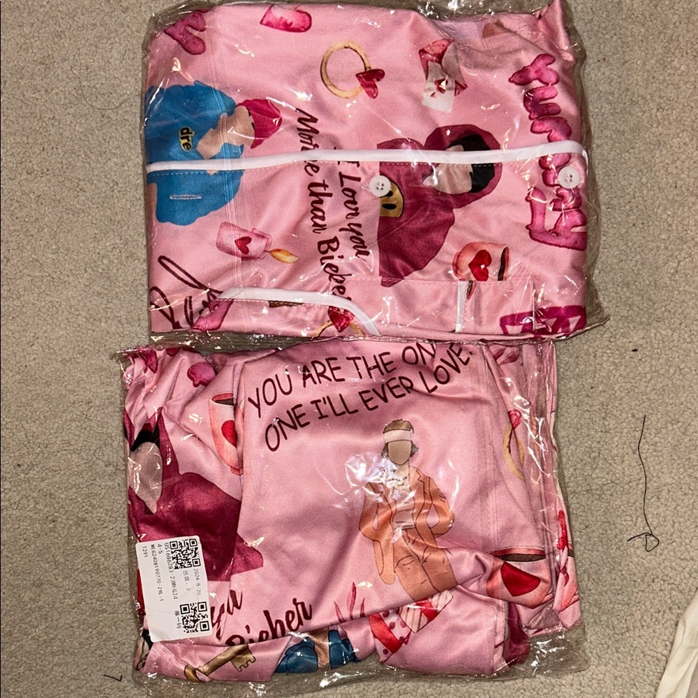 Pink Justin Bieber Themed Pajama Set